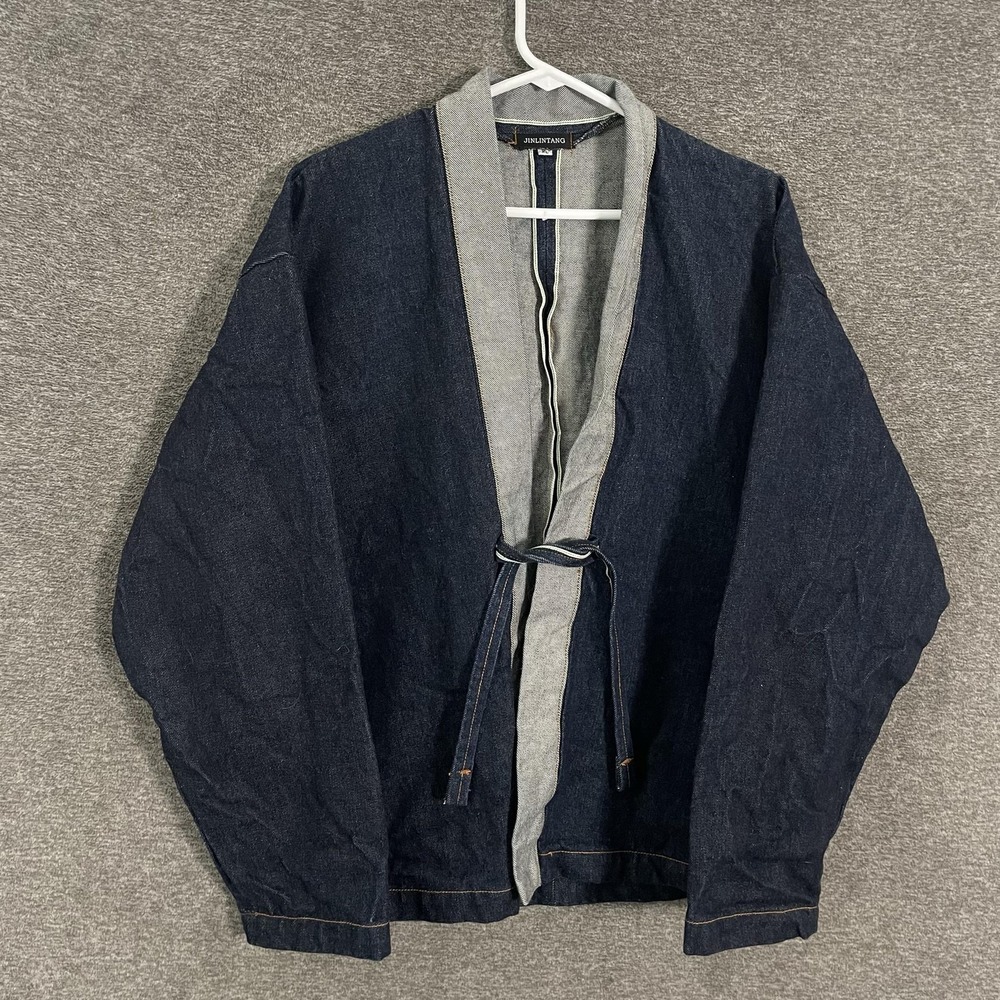 JINLINTANG Jacket XL Blue Denim Kimono Haori Kiyari Visvim Style Lhamo SELVEDGE